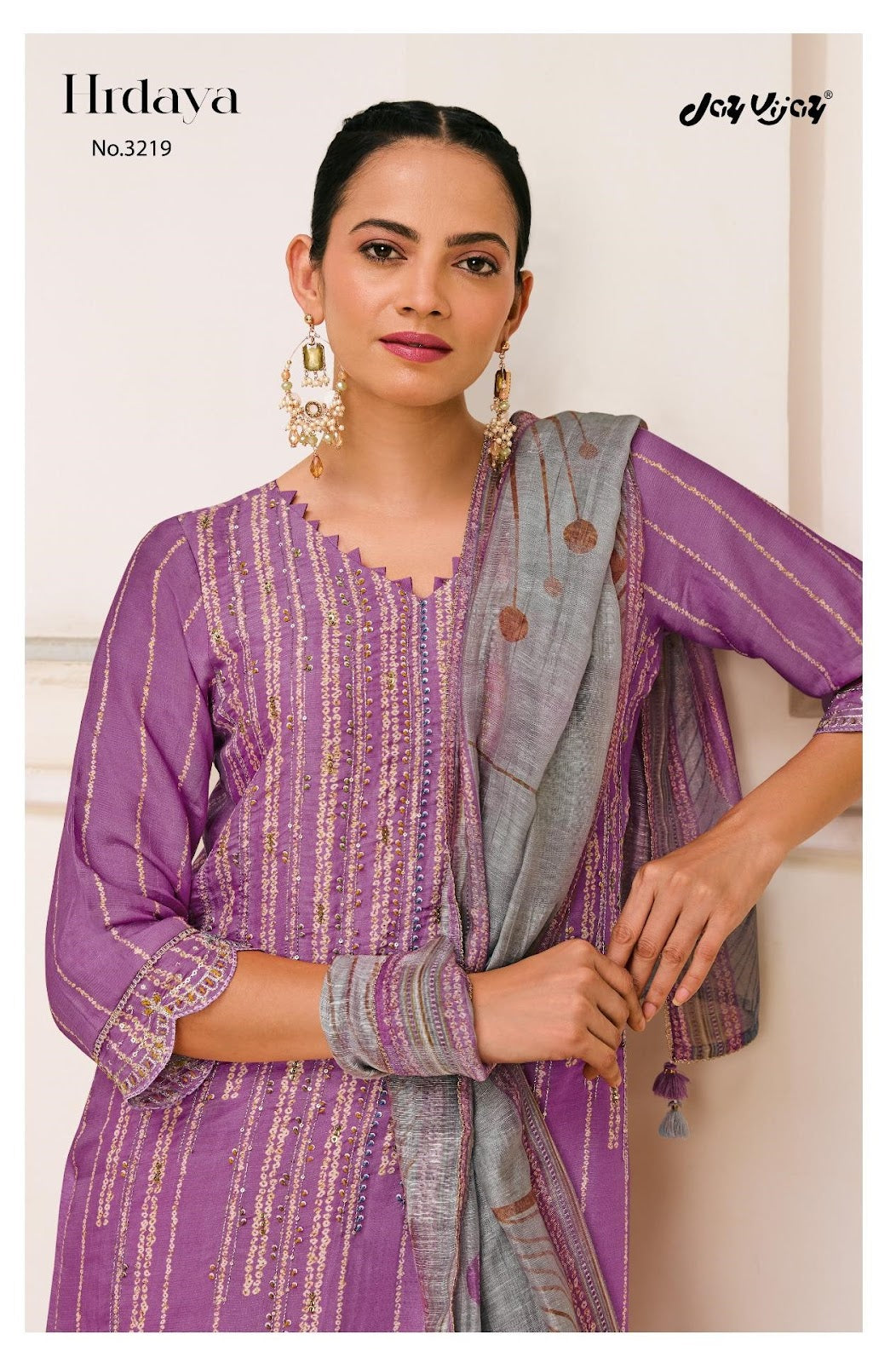 Hrdaya 3219 Jay Vijay Simmer Pant Style Suits Exporter India