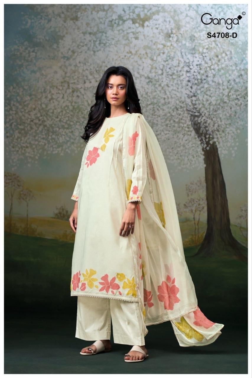 Hridanshi 4708 Ganga Pure Organdy Plazzo Style Suits Supplier India