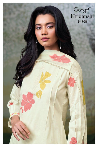 Hridanshi 4708 Ganga Pure Organdy Plazzo Style Suits Supplier India