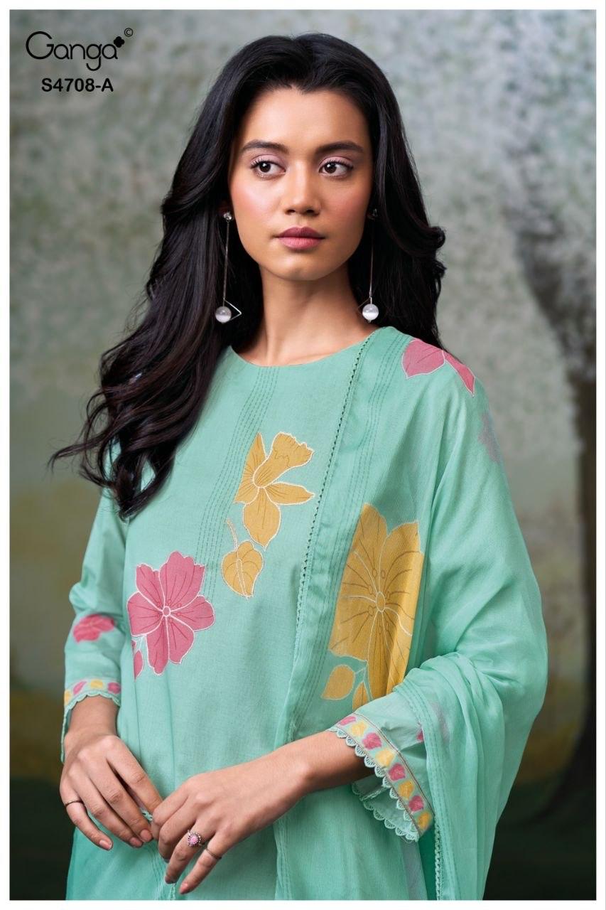 Hridanshi 4708 Ganga Pure Organdy Plazzo Style Suits Supplier India