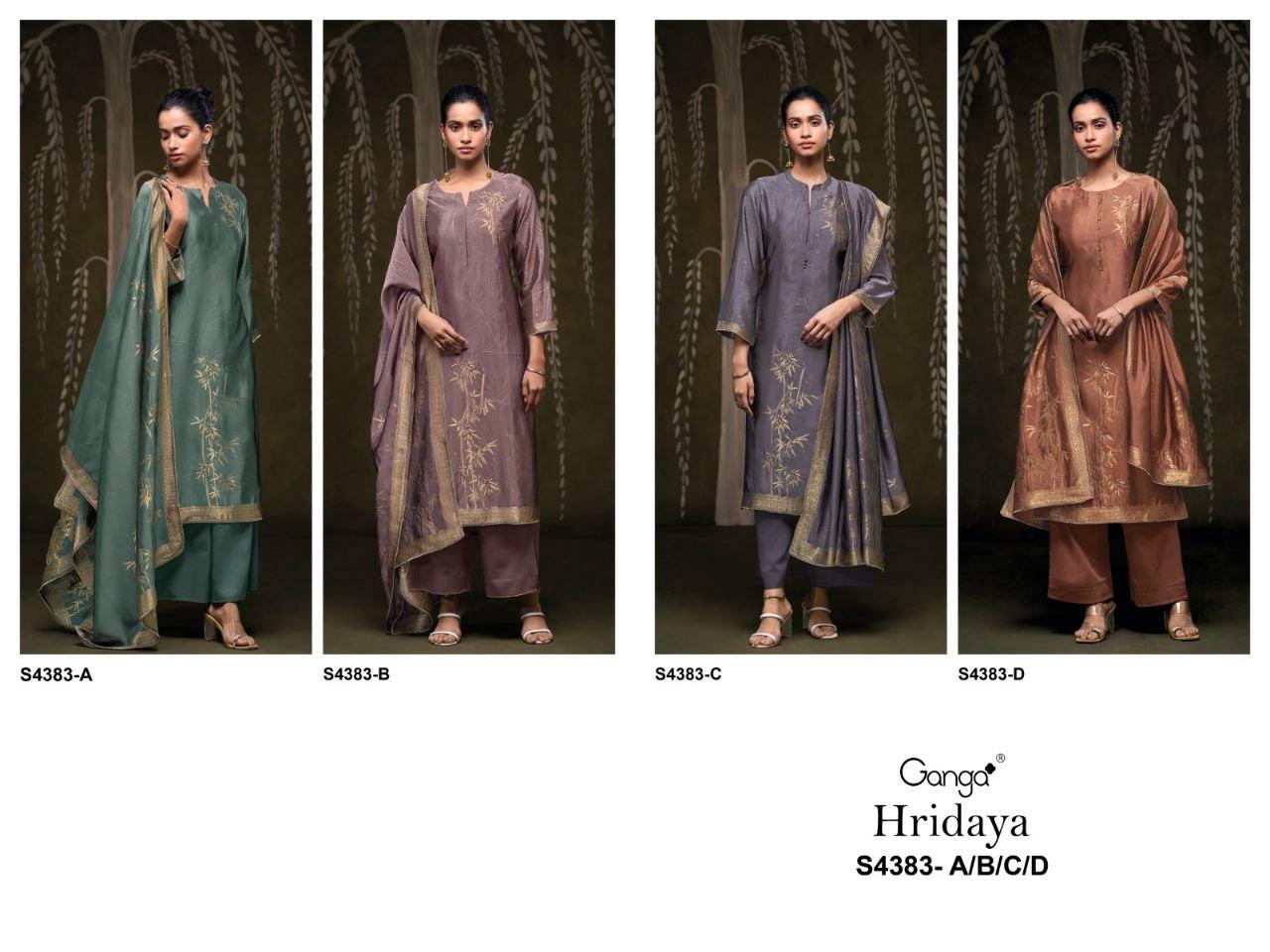 Hridaya 4383 Ganga Pure Viscose Salwar Suits Wholesale Rate