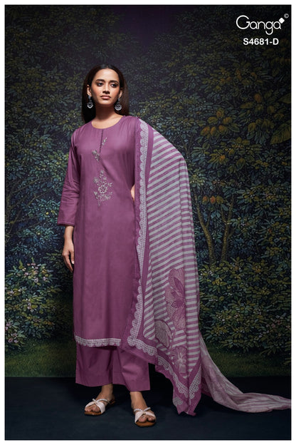 Hridika 4681 Ganga Bemberg Pant Style Suits Manufacturer