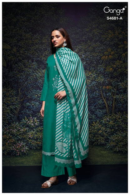 Hridika 4681 Ganga Bemberg Pant Style Suits Manufacturer