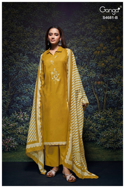 Hridika 4681 Ganga Bemberg Pant Style Suits Manufacturer