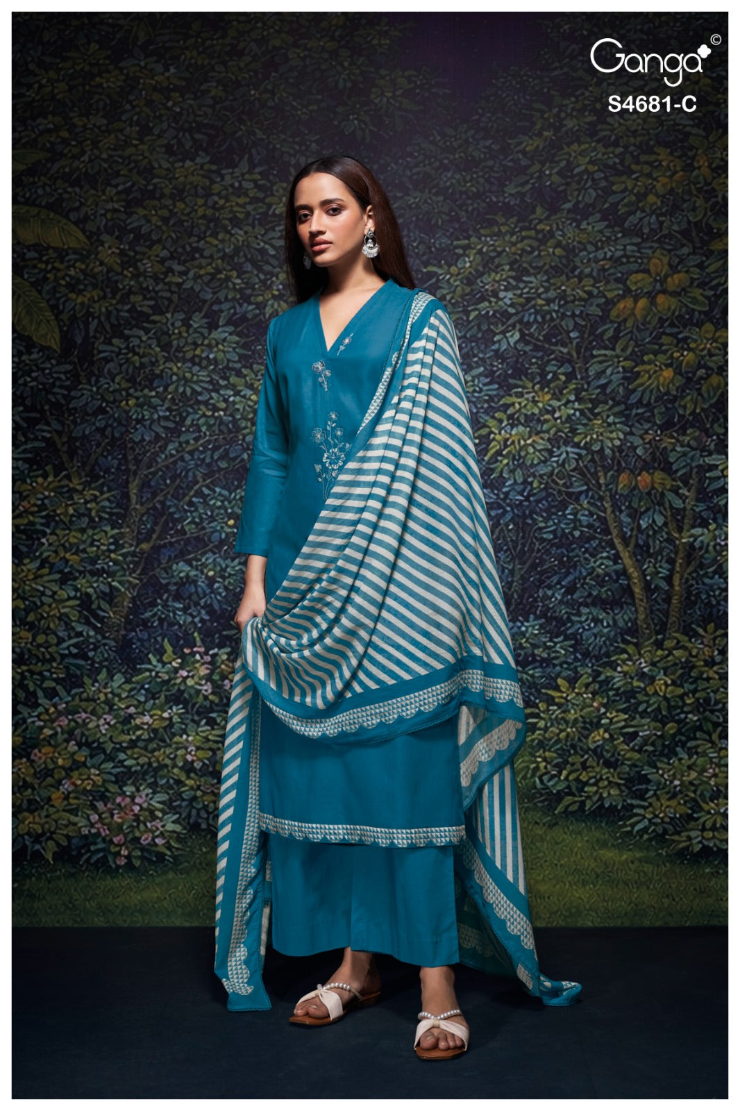 Hridika 4681 Ganga Bemberg Pant Style Suits Manufacturer