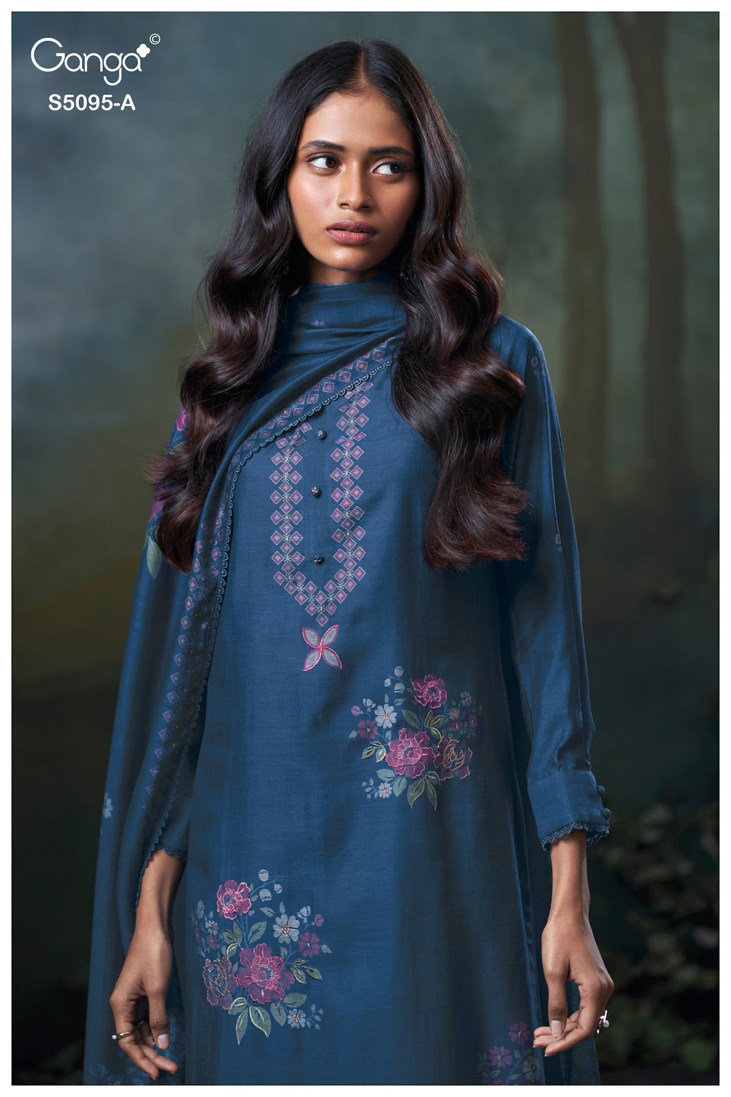 Hridisha S5095 Ganga Bemberg Silk Pant Style Suits Manufacturer India