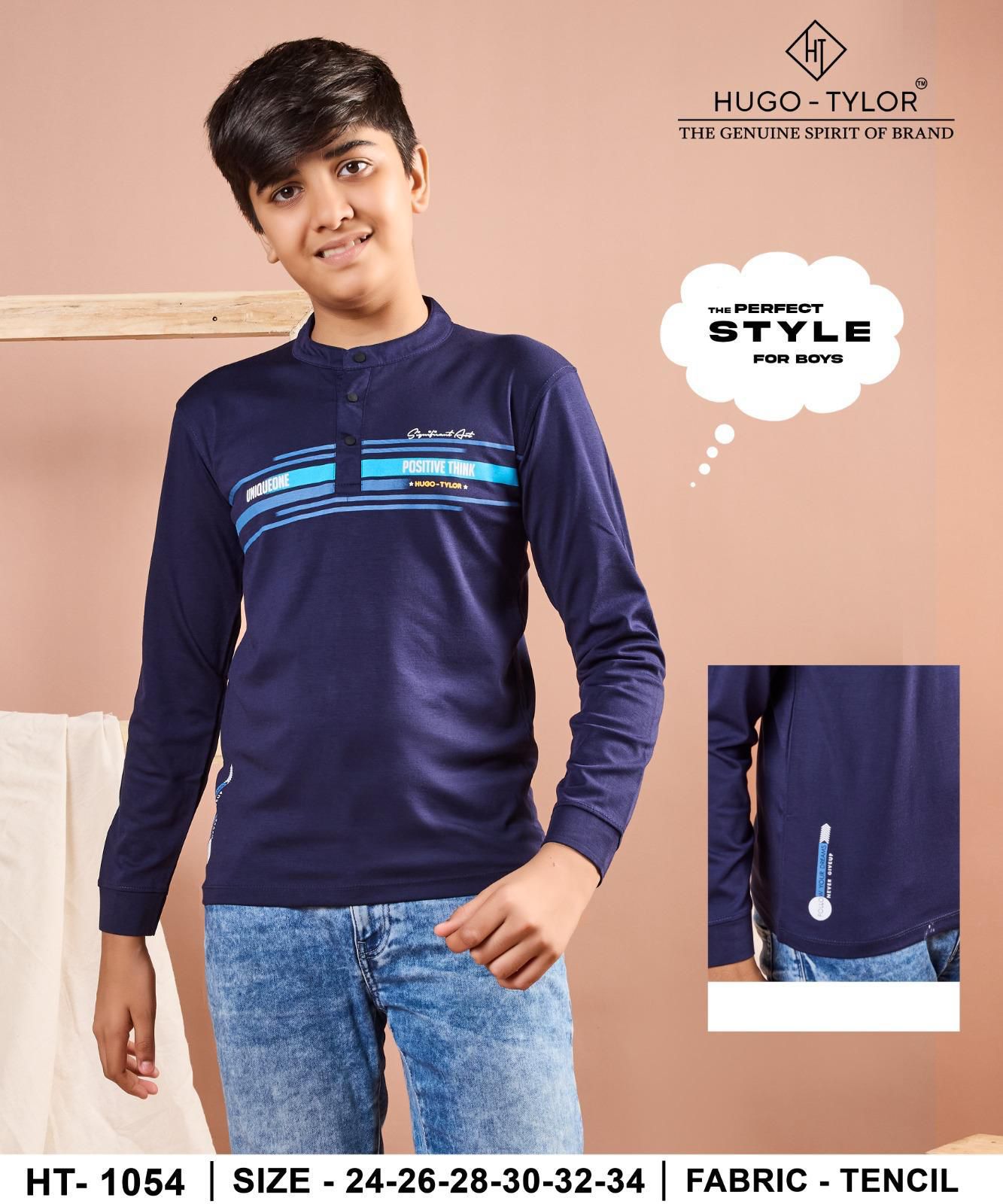 Ht 1054 Hugo Tylor Lycra Tencil Boys Tshirt Supplier Gujarat