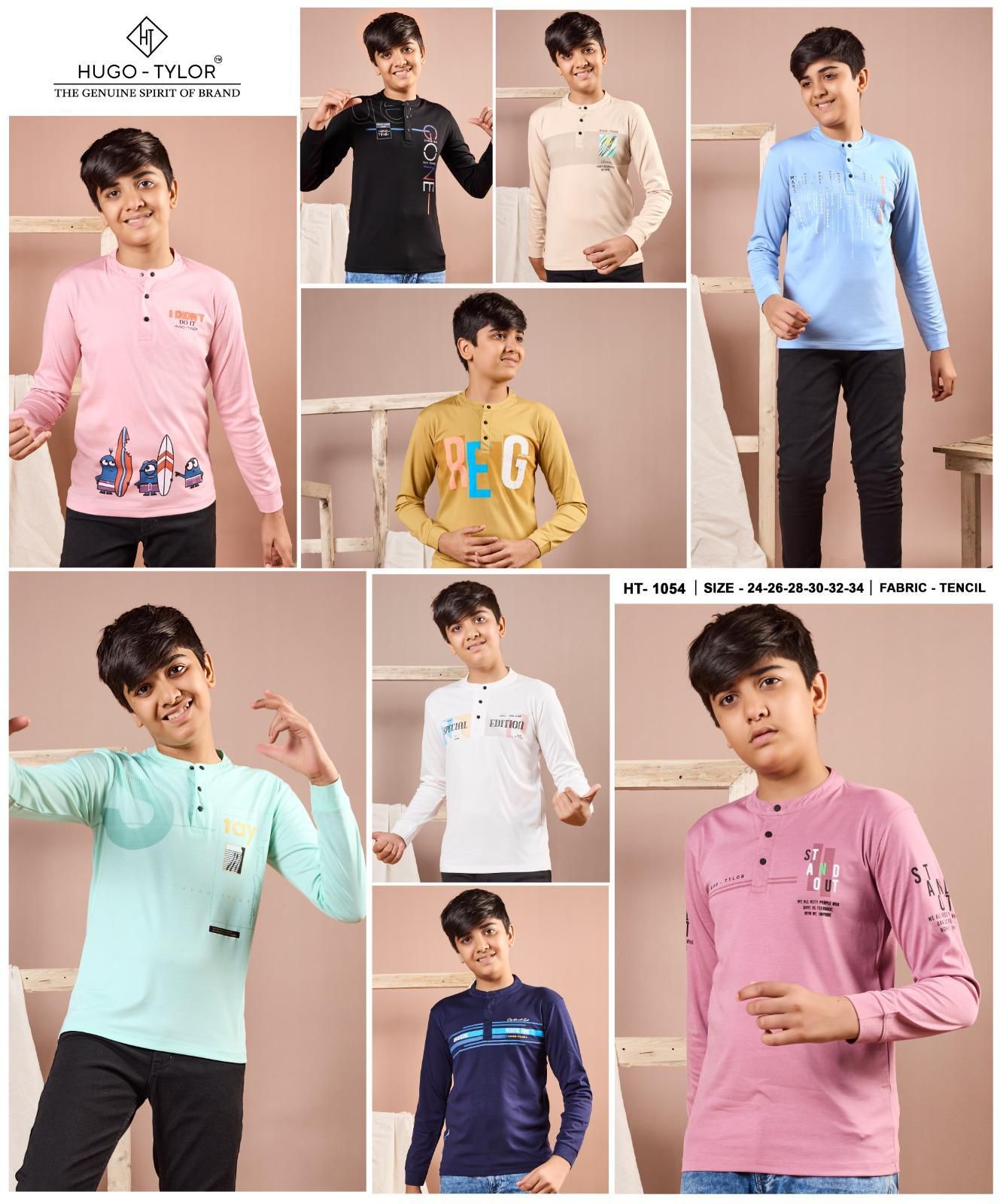 Ht 1054 Hugo Tylor Lycra Tencil Boys Tshirt Supplier Gujarat