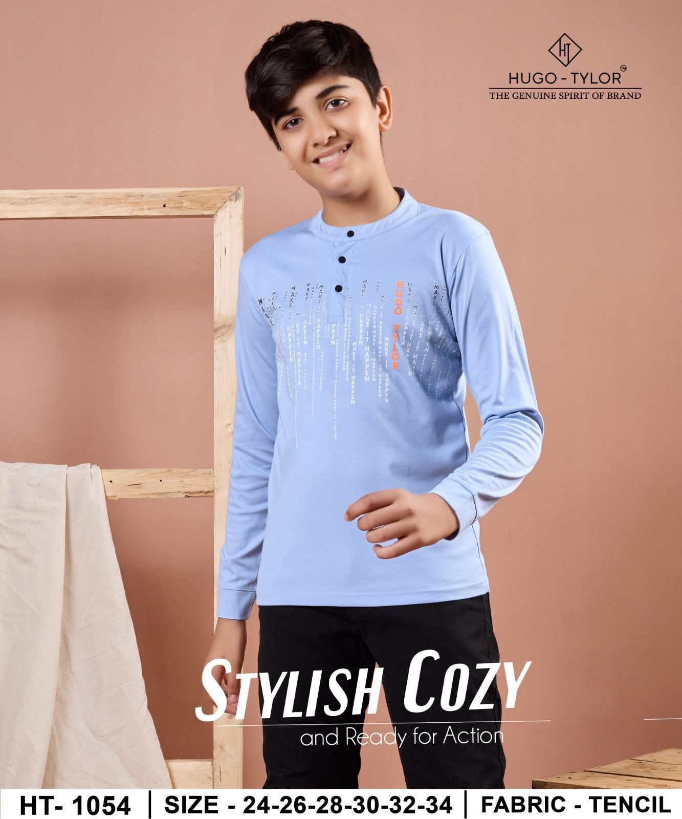 Ht 1054 Hugo Tylor Lycra Tencil Boys Tshirt Supplier Gujarat