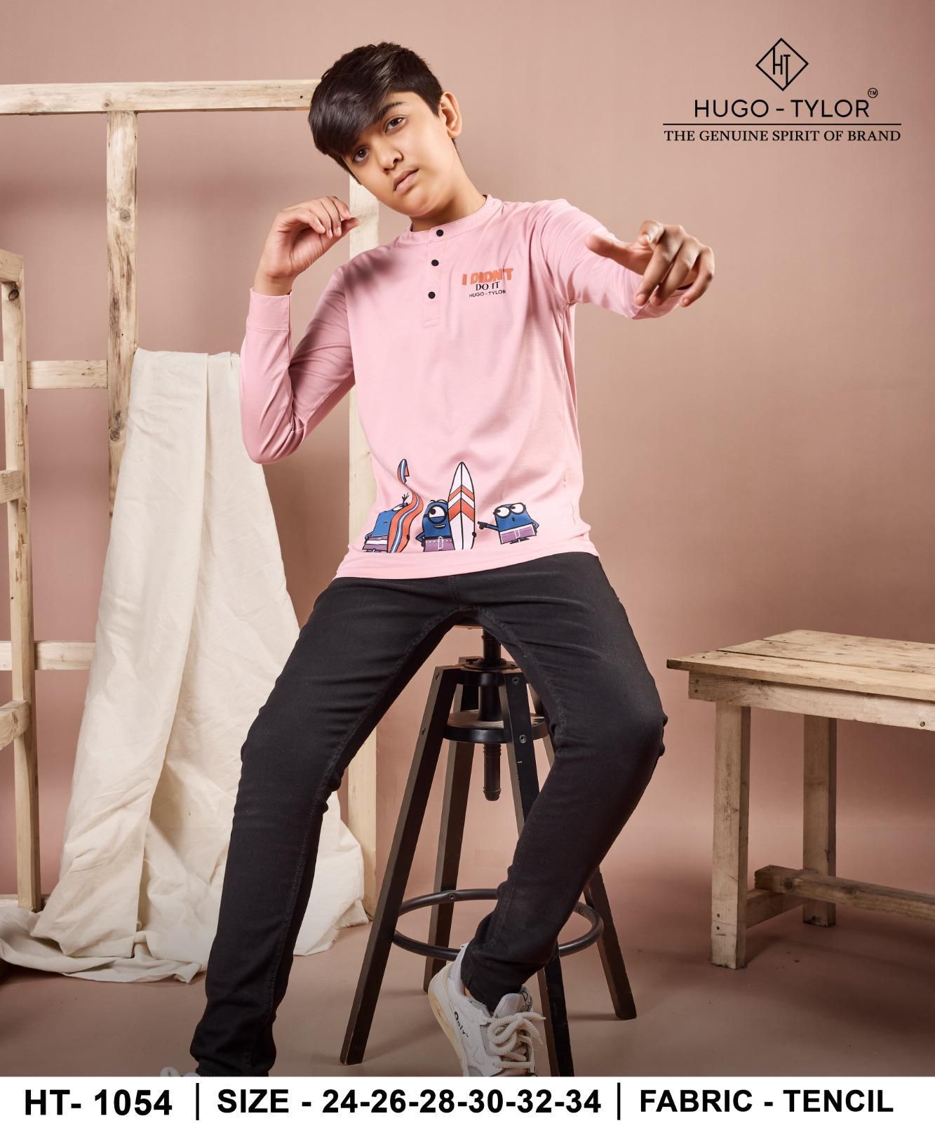 Ht 1054 Hugo Tylor Lycra Tencil Boys Tshirt Supplier Gujarat