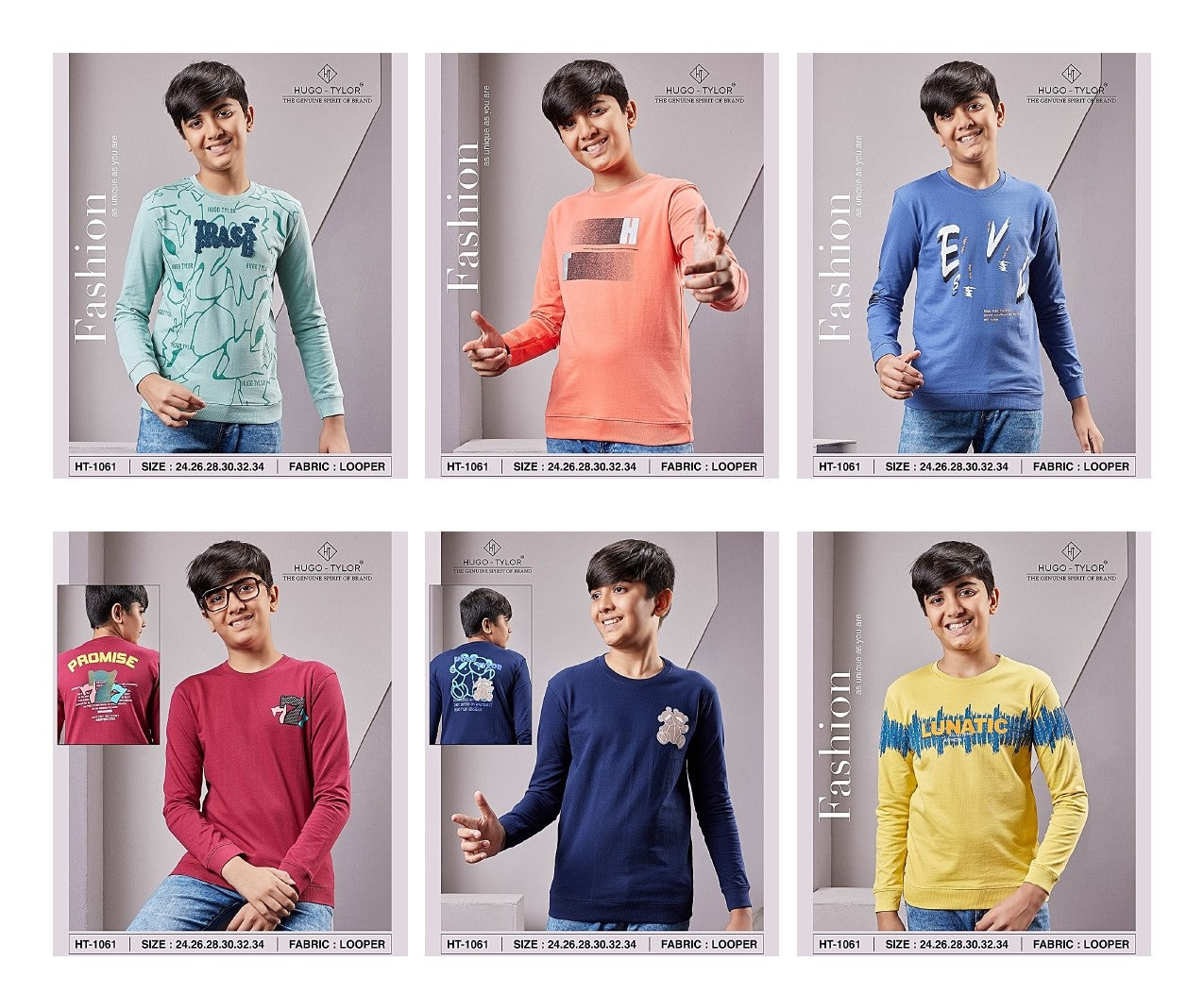 Ht 1061 Hugo Tylor Cotton Looper Boys Tshirt Supplier Ahmedabad