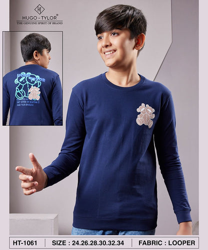 Ht 1061 Hugo Tylor Cotton Looper Boys Tshirt Supplier Ahmedabad