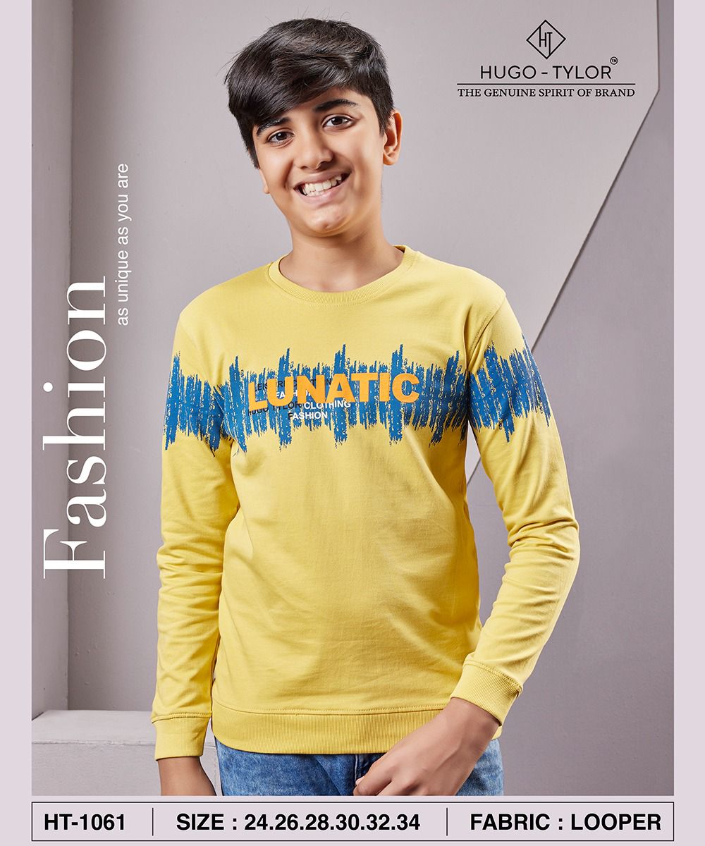 Ht 1061 Hugo Tylor Cotton Looper Boys Tshirt Supplier Ahmedabad