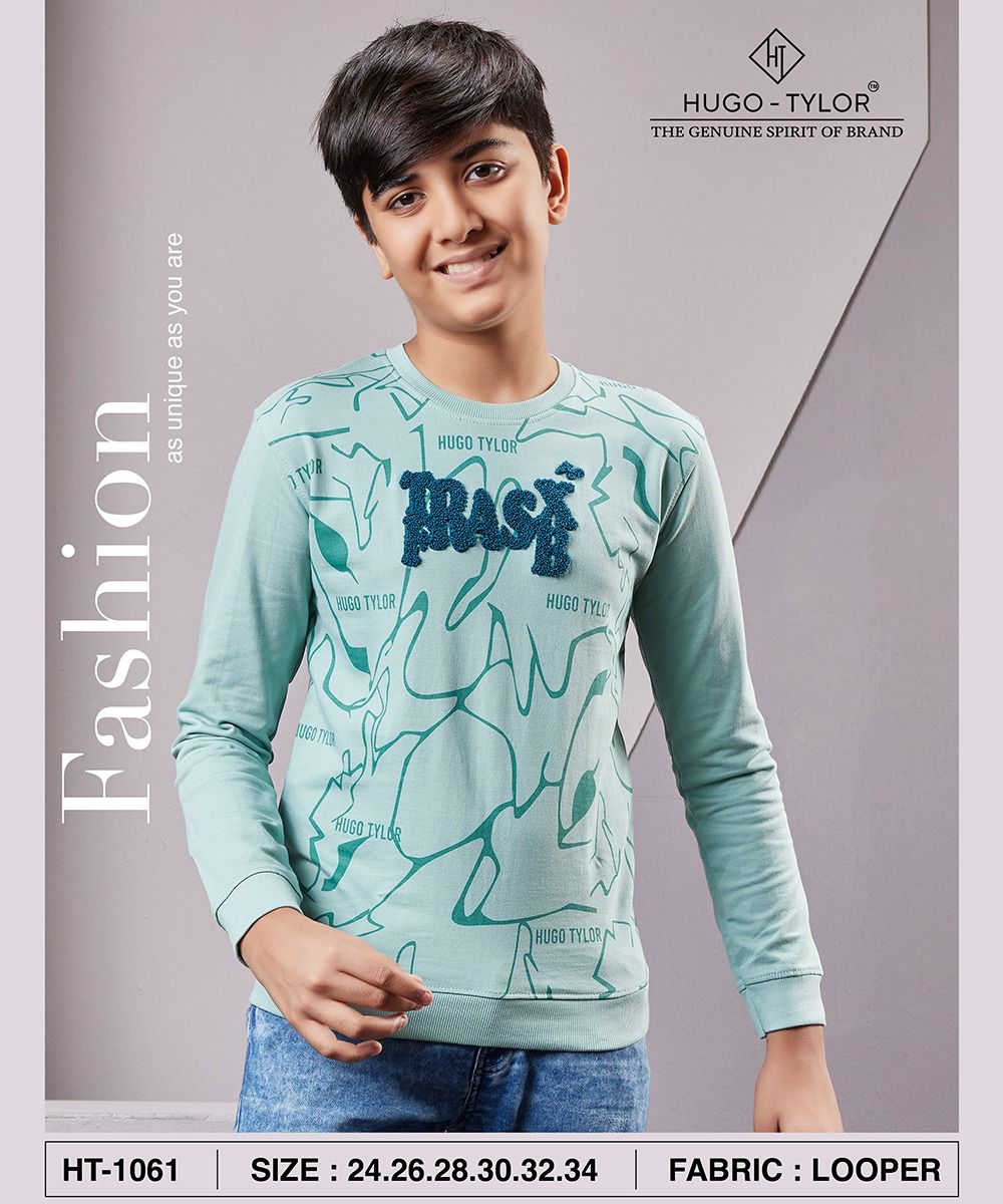 Ht 1061 Hugo Tylor Cotton Looper Boys Tshirt Supplier Ahmedabad