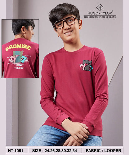 Ht 1061 Hugo Tylor Cotton Looper Boys Tshirt Supplier Ahmedabad