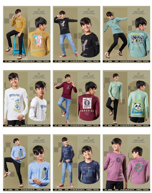 Ht 1062 Hugo Tylor Lycra Tencil Boys Tshirt Exporter India