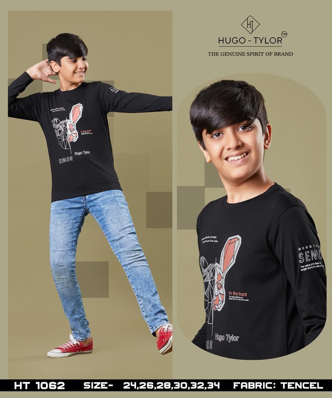 Ht 1062 Hugo Tylor Lycra Tencil Boys Tshirt Exporter India