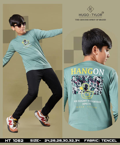 Ht 1062 Hugo Tylor Lycra Tencil Boys Tshirt Exporter India