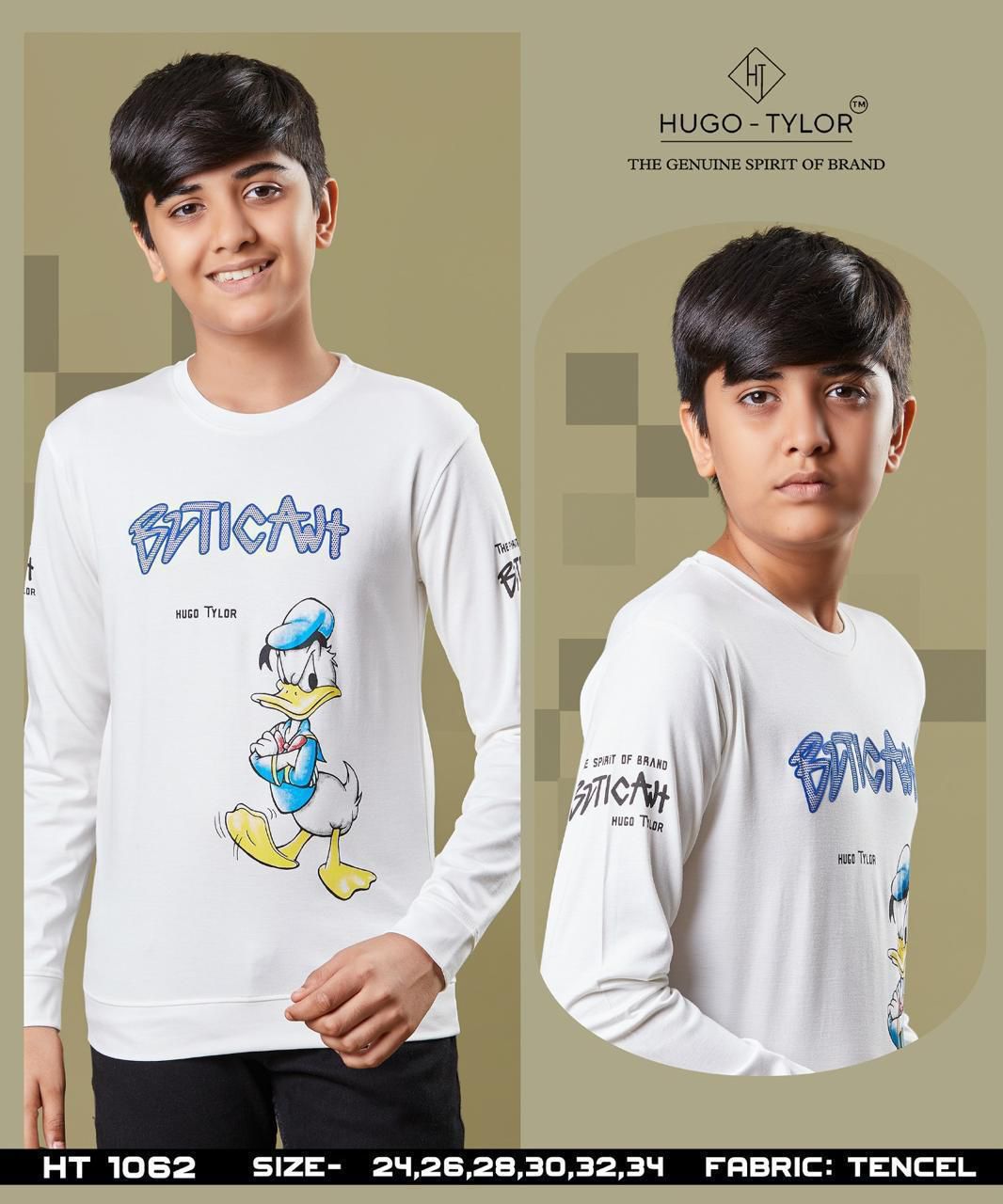 Ht 1062 Hugo Tylor Lycra Tencil Boys Tshirt Exporter India