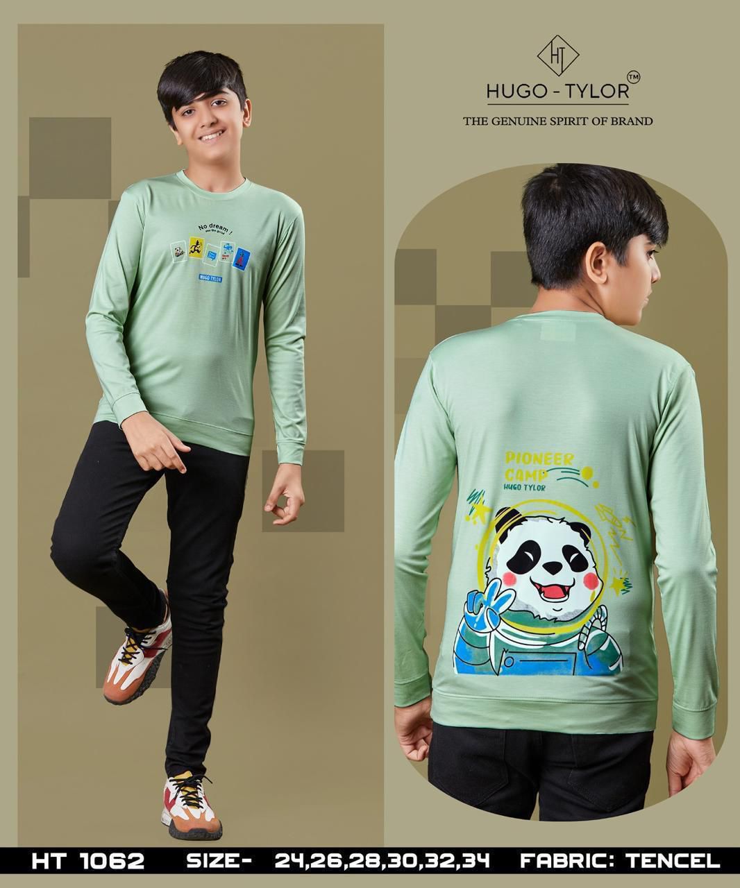 Ht 1062 Hugo Tylor Lycra Tencil Boys Tshirt Exporter India