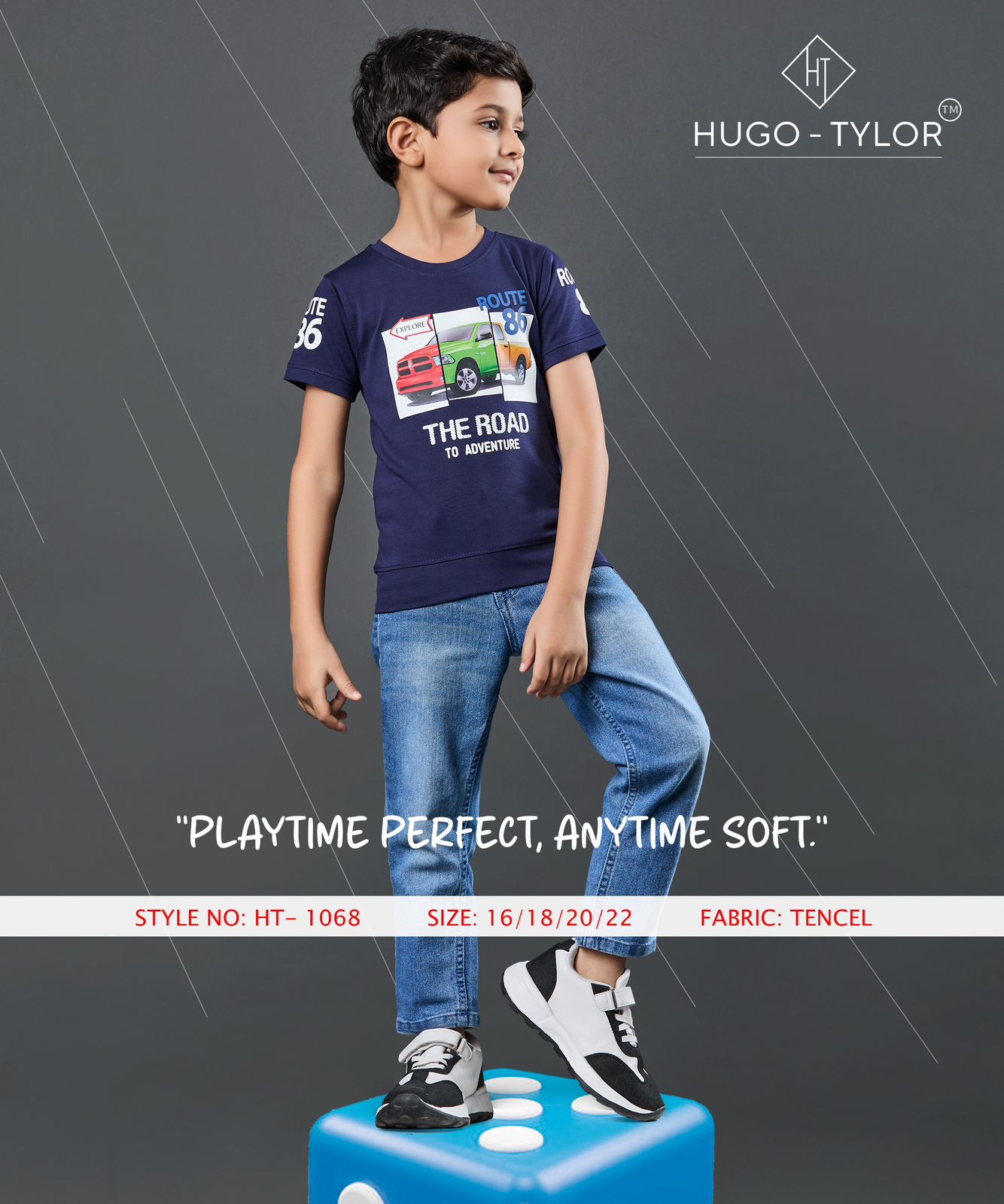 Ht 1068 Hugo Tylor Lycra Tencil Boys Tshirt Manufacturer India