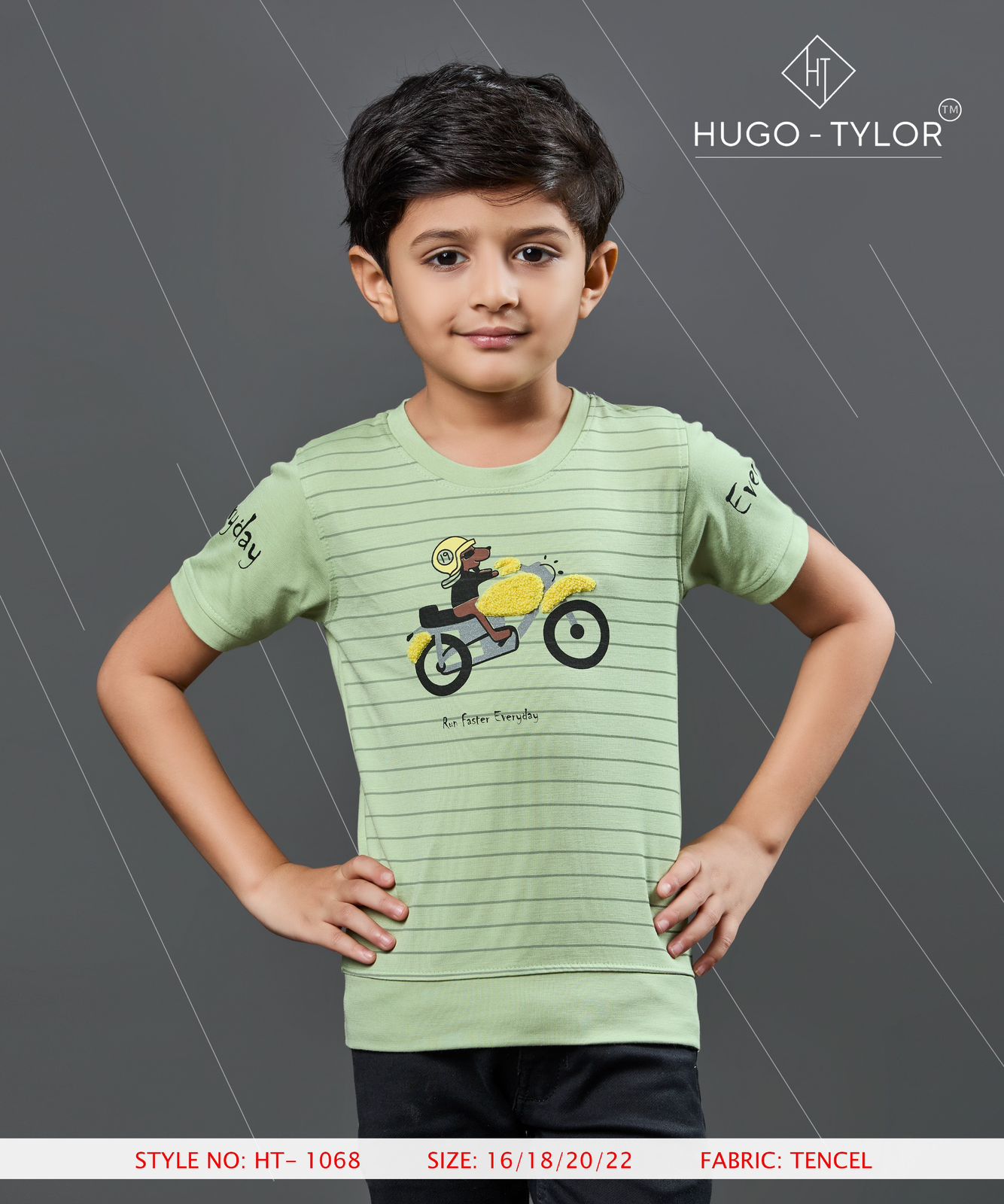 Ht 1068 Hugo Tylor Lycra Tencil Boys Tshirt Manufacturer India