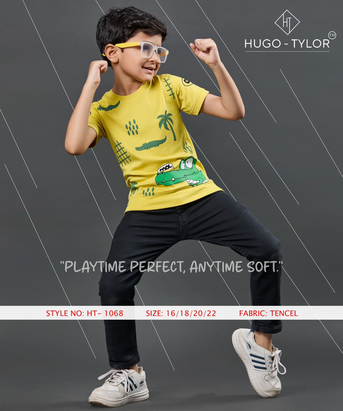 Ht 1068 Hugo Tylor Lycra Tencil Boys Tshirt Manufacturer India