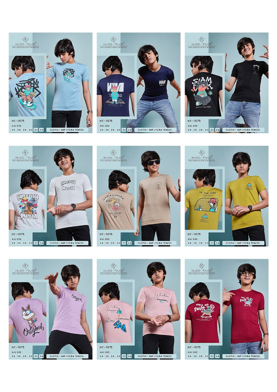 Ht 1075 Hugo Tylor Imported Boys Tshirt Exporter Ahmedabad