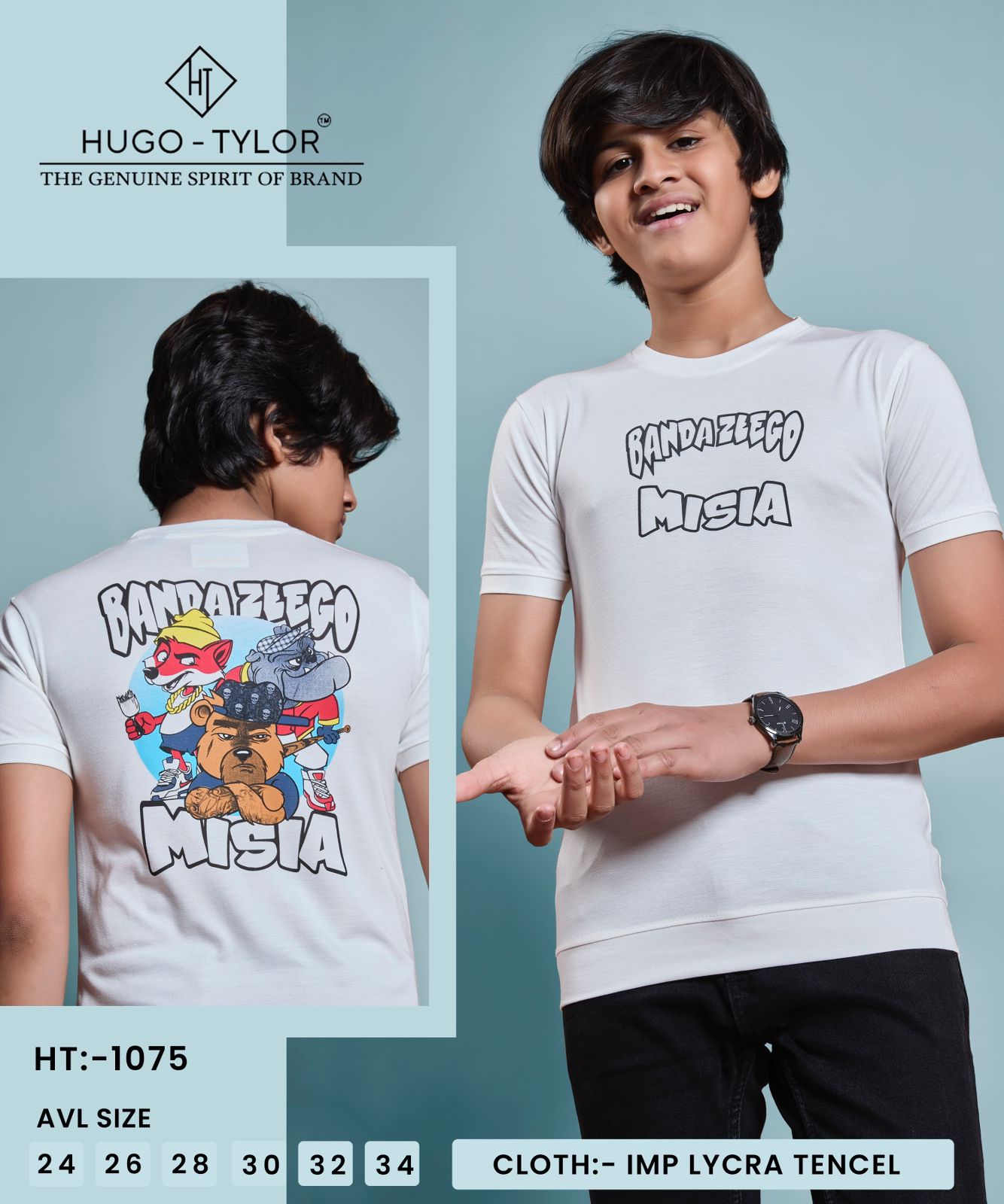 Ht 1075 Hugo Tylor Imported Boys Tshirt Exporter Ahmedabad