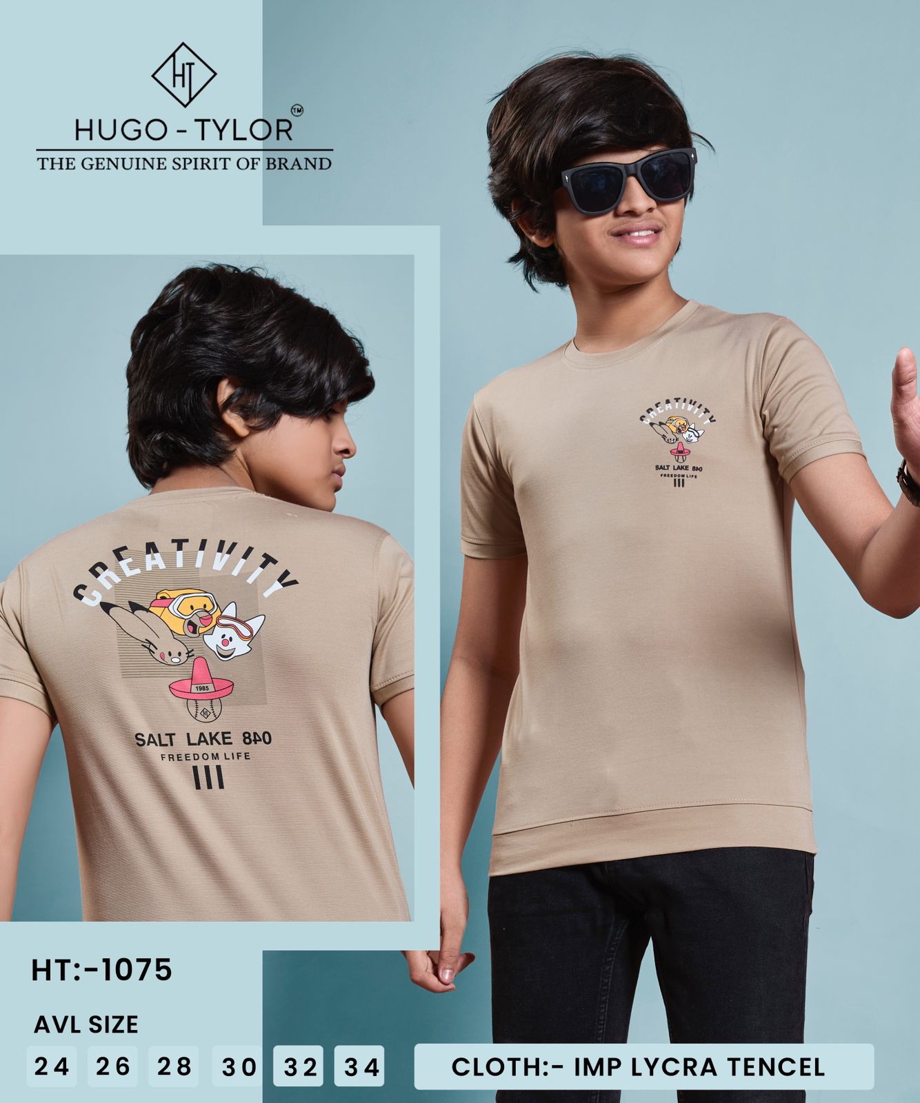 Ht 1075 Hugo Tylor Imported Boys Tshirt Exporter Ahmedabad