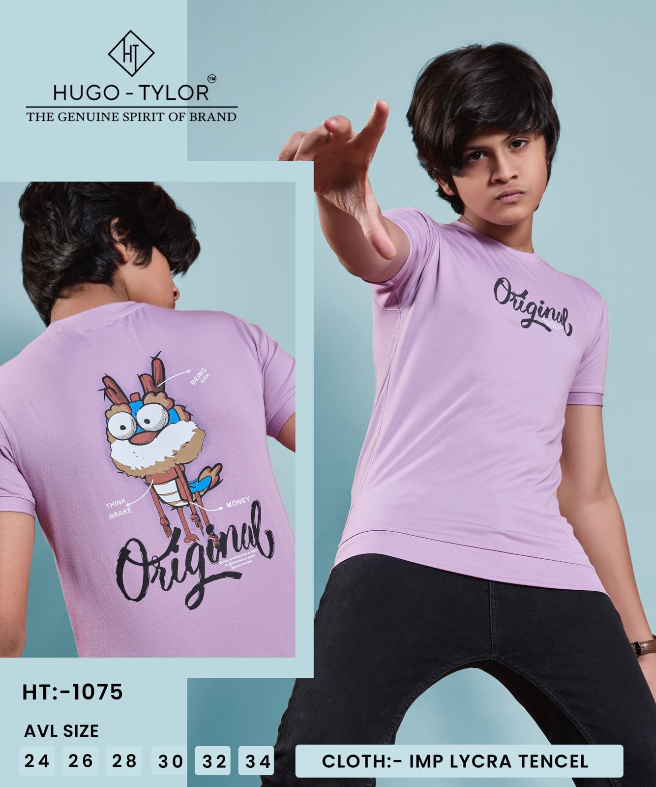 Ht 1075 Hugo Tylor Imported Boys Tshirt Exporter Ahmedabad