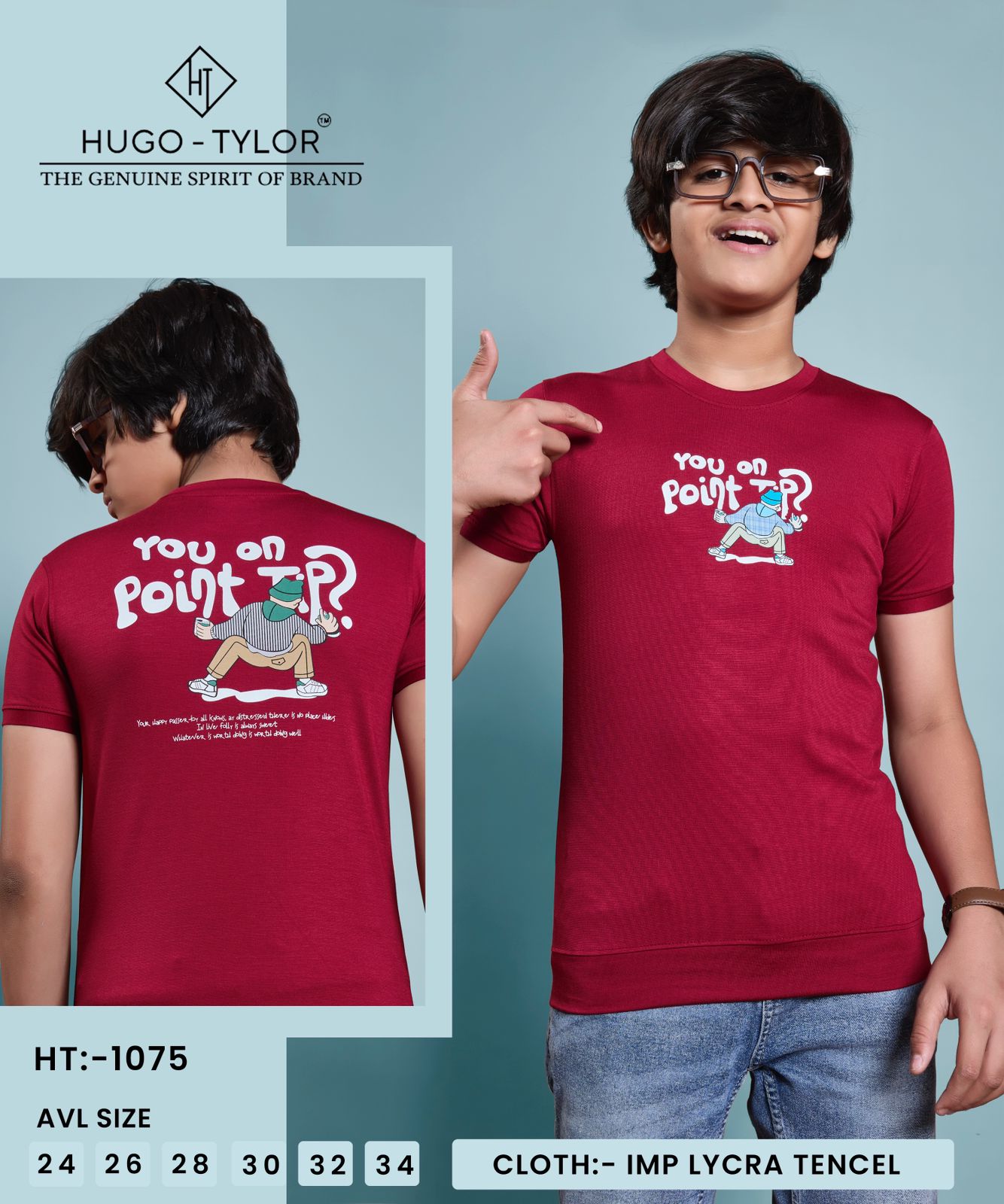 Ht 1075 Hugo Tylor Imported Boys Tshirt Exporter Ahmedabad