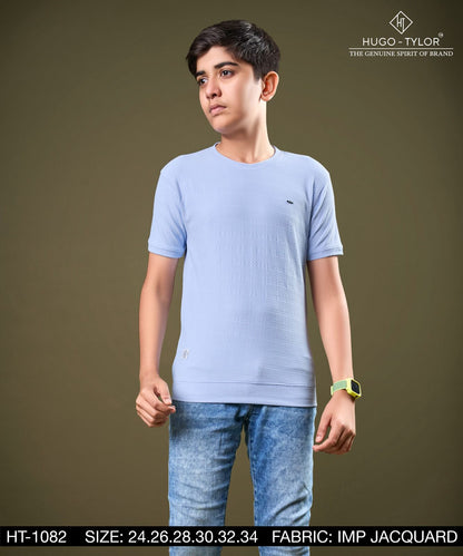 Ht 1082 Hugo Tylor Jacquard Boys Tshirt Wholesale Price