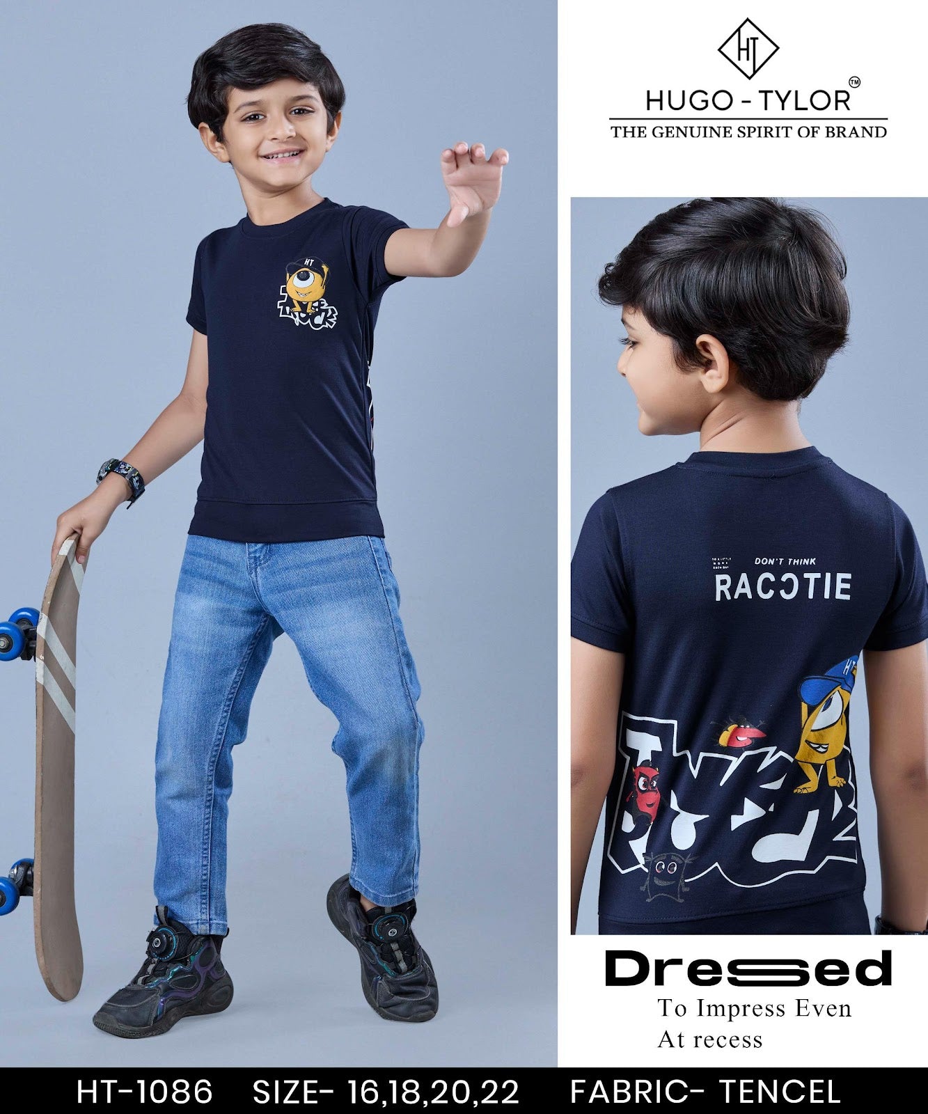 Ht 1086 Hugo Tylor Imported Boys Tshirt Supplier Ahmedabad