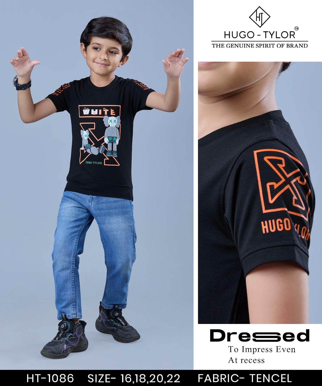 Ht 1086 Hugo Tylor Imported Boys Tshirt Supplier Ahmedabad
