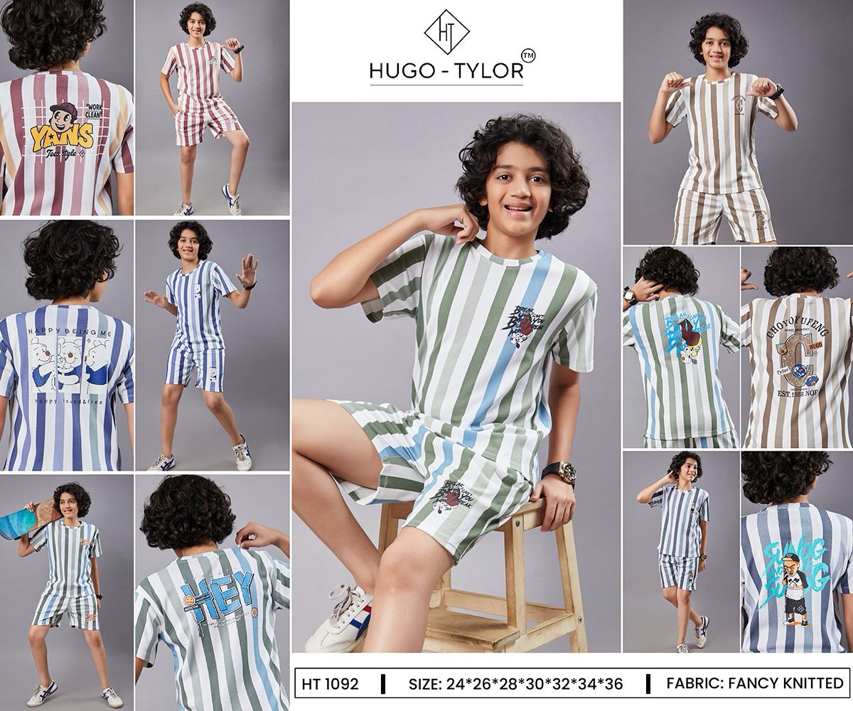 Ht 1092 Hugo Tylor Vertical Boys Shorts Set Exporter Gujarat