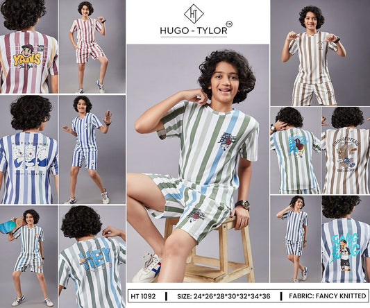Ht 1092 Hugo Tylor Vertical Boys Shorts Set Exporter Gujarat