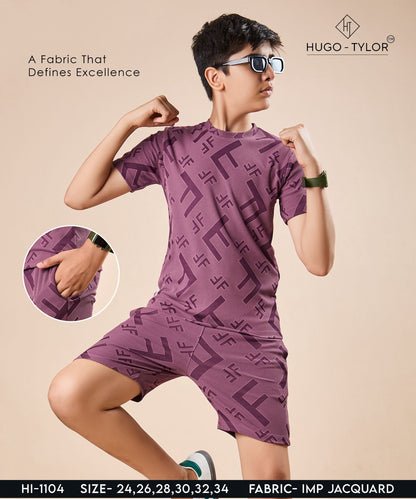 Ht 1104 Hugo Tylor Jacquard Boys Shorts Set Manufacturer Gujarat