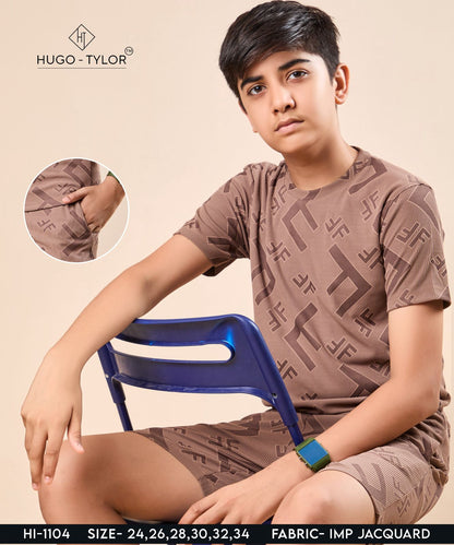 Ht 1104 Hugo Tylor Jacquard Boys Shorts Set Manufacturer Gujarat