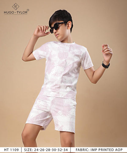 Ht 1109 Hugo Tylor Aop Boys Shorts Set Wholesale Rate