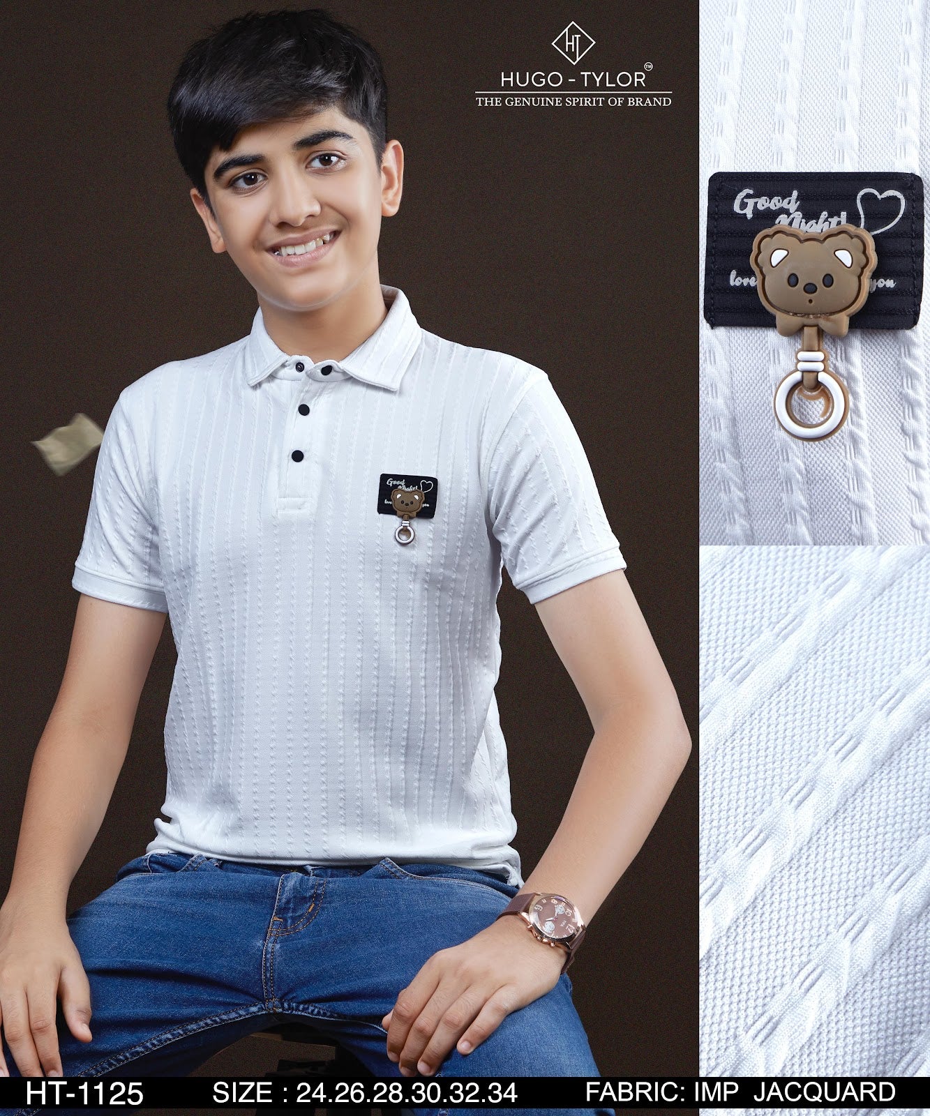 Ht 1125 Hugo Tylor Imported Boys Tshirt Supplier