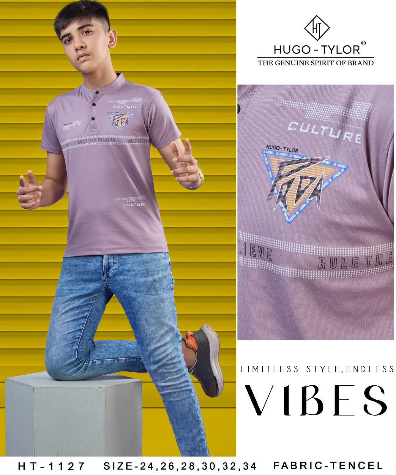 Ht 1127 Hugo Tylor Lycra Tencil Boys Tshirt Wholesaler Gujarat