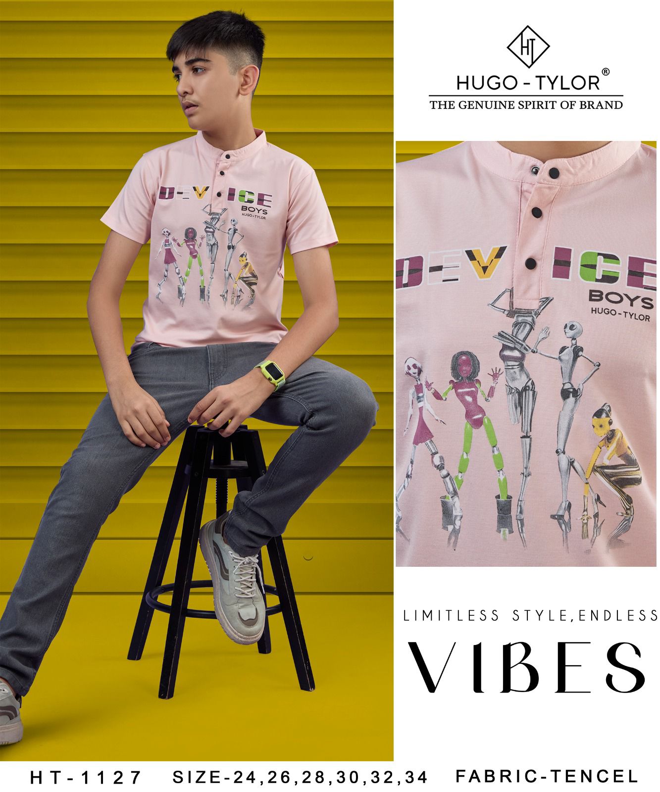 Ht 1127 Hugo Tylor Lycra Tencil Boys Tshirt Wholesaler Gujarat