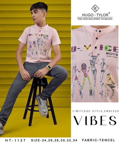 Ht 1127 Hugo Tylor Lycra Tencil Boys Tshirt Wholesaler Gujarat