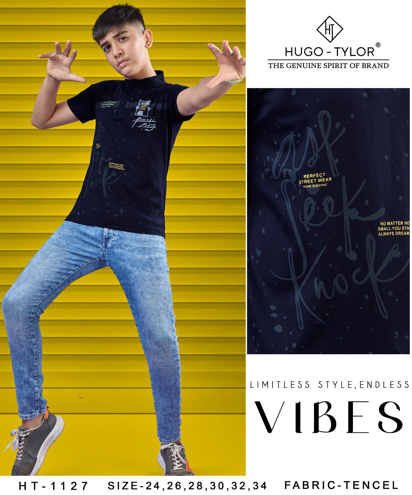 Ht 1127 Hugo Tylor Lycra Tencil Boys Tshirt Wholesaler Gujarat