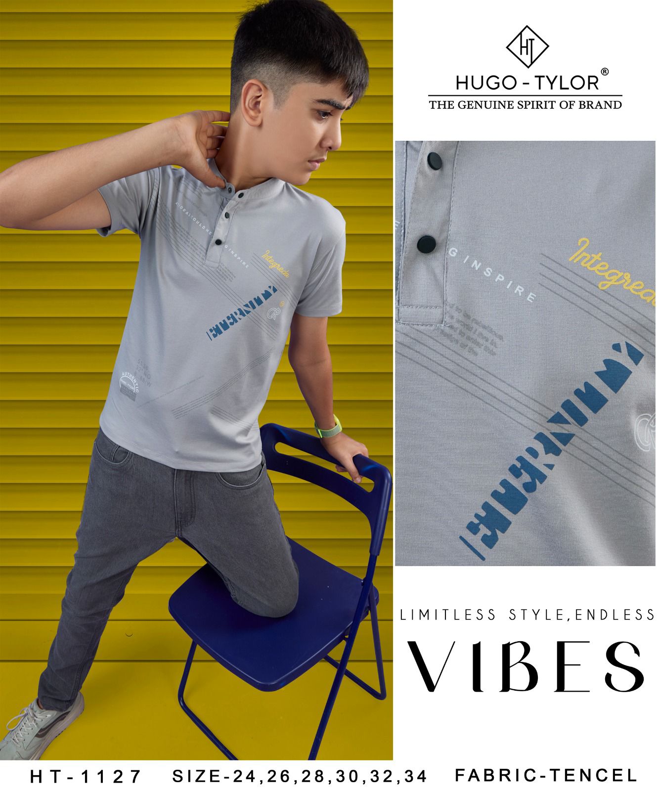 Ht 1127 Hugo Tylor Lycra Tencil Boys Tshirt Wholesaler Gujarat