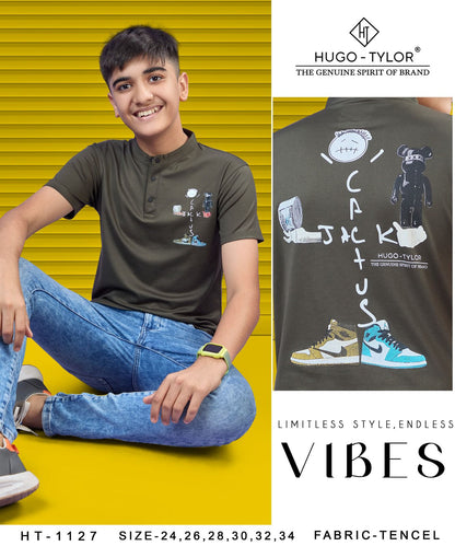 Ht 1127 Hugo Tylor Lycra Tencil Boys Tshirt Wholesaler Gujarat