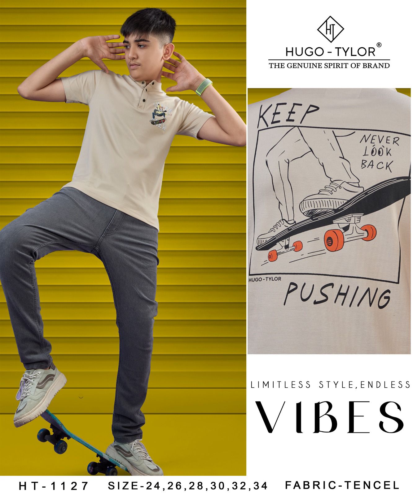 Ht 1127 Hugo Tylor Lycra Tencil Boys Tshirt Wholesaler Gujarat