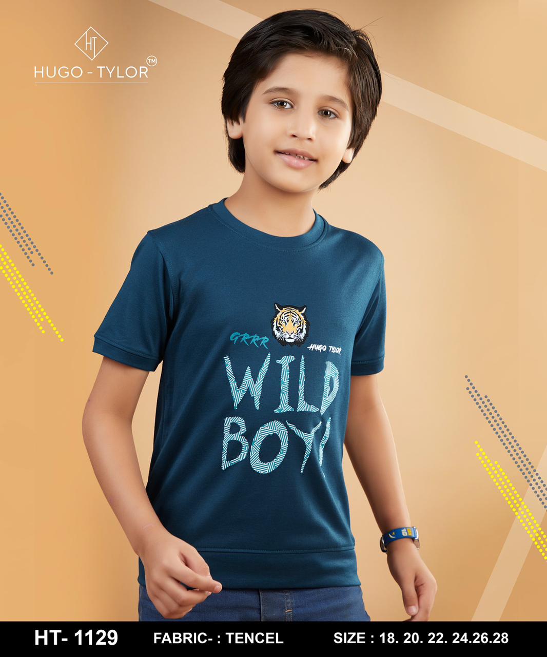 Ht 1129 Hugo Tylor Tencil Lycra Boys Tshirt Wholesaler Ahmedabad
