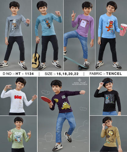 Ht 1134 Hugo Tylor Lycra Tencil Boys Tshirt Exporter Gujarat